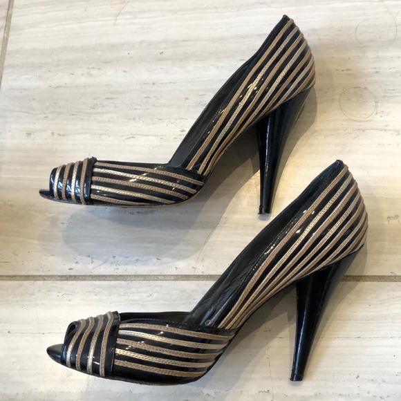 Saks open toe leather shoes - Picture 4 of 6